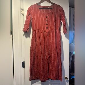 Pyne & Smith Rhubarb Stripe no 19 dress XS